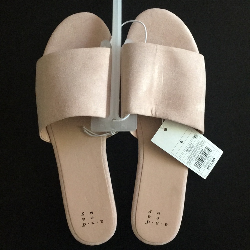 NWT Target A New Day pink slide sandals